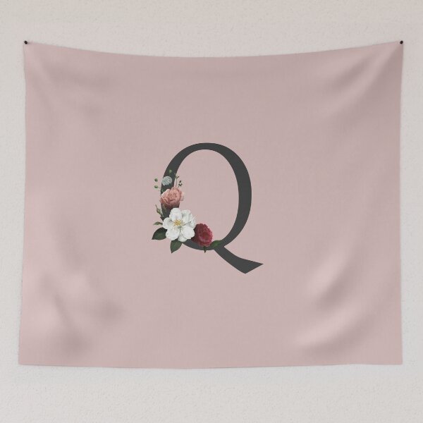 Item preview, Black On Pink Monogram Letter Q | Floral Alphabet designed and sold by SerendipityNow.