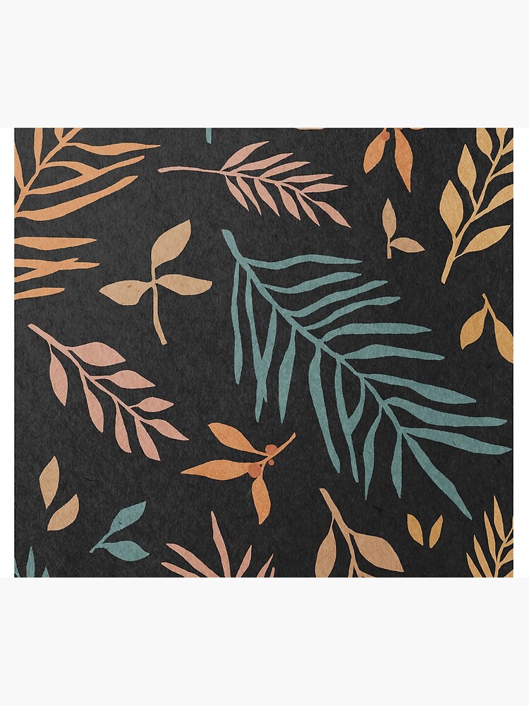 Leaves, botanical, mid century art print by juliaemelian