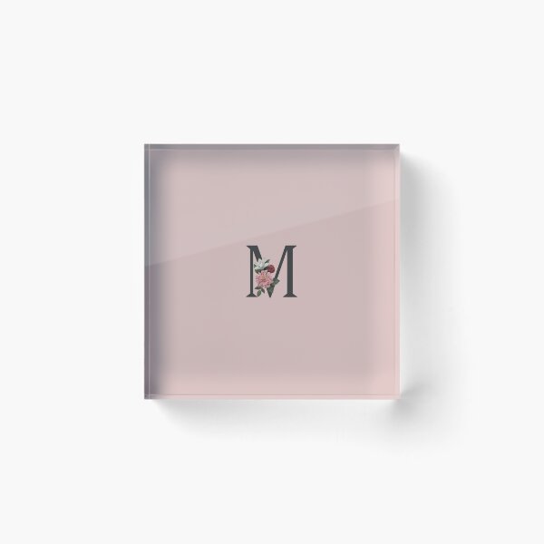Item preview, Black On Pink Monogram Letter M | Floral Alphabet designed and sold by SerendipityNow.