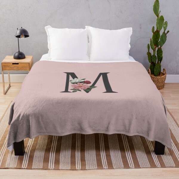 Item preview, Black On Pink Monogram Letter M | Floral Alphabet designed and sold by SerendipityNow.