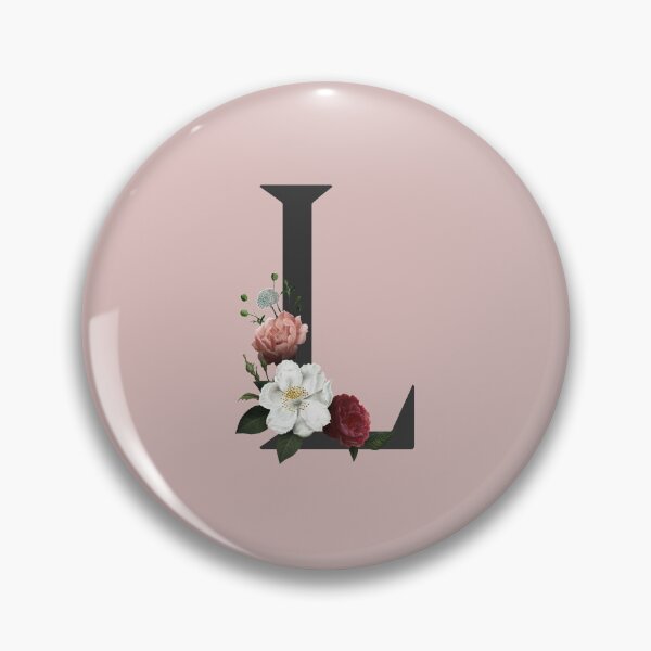 Item preview, Black On Pink Monogram Letter L | Floral Alphabet designed and sold by SerendipityNow.