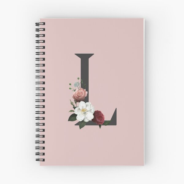 Item preview, Black On Pink Monogram Letter L | Floral Alphabet designed and sold by SerendipityNow.