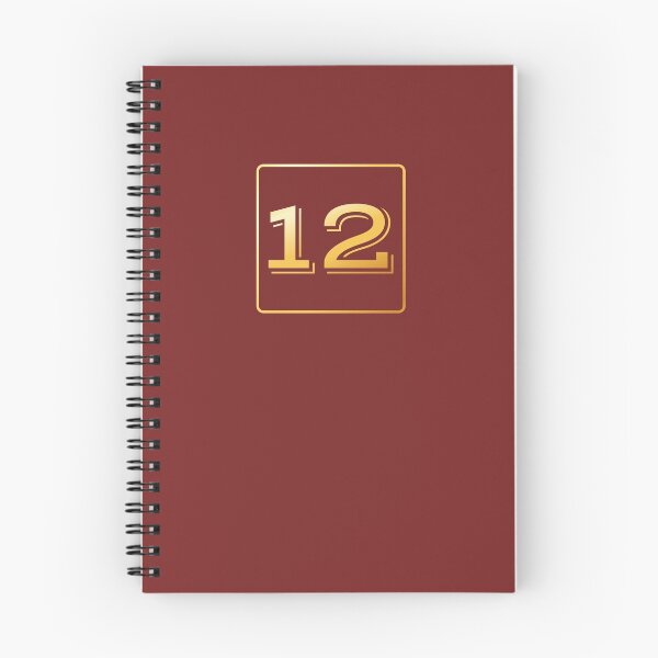Item preview, Gold Monogram No Number 12 Twelve on Fire Brick Red designed and sold by BleuSky.