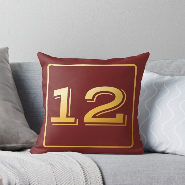 Item preview, Gold Monogram No Number 12 Twelve on Fire Brick Red designed and sold by BleuSky.