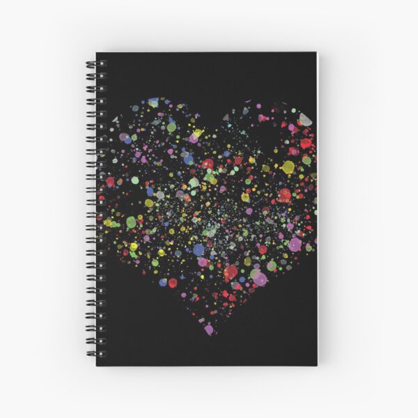 Paint Splat Heart Spiral Notebook