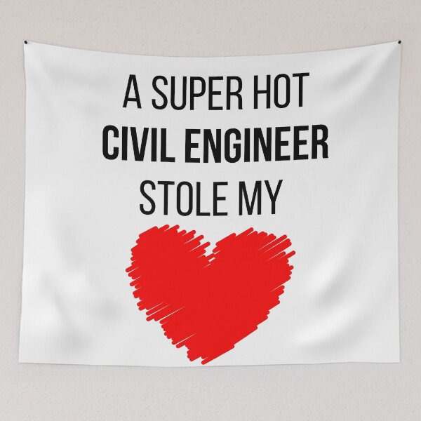 Item preview, Hot Civil Engineer Stole my Heart Funny Civil engineering quote designed and sold by OneTimeEngineer.