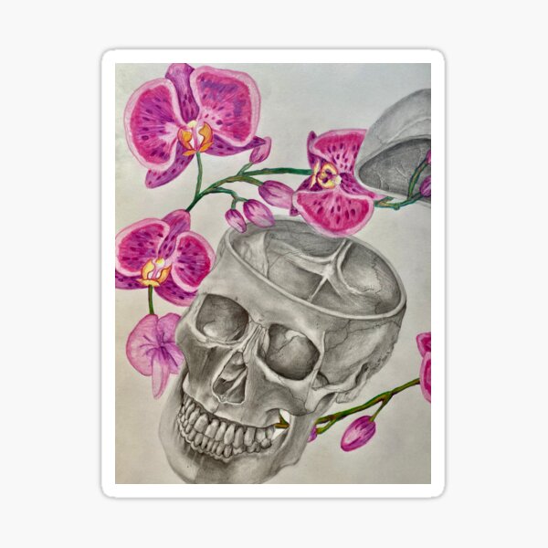 Skull Orchid Sticker