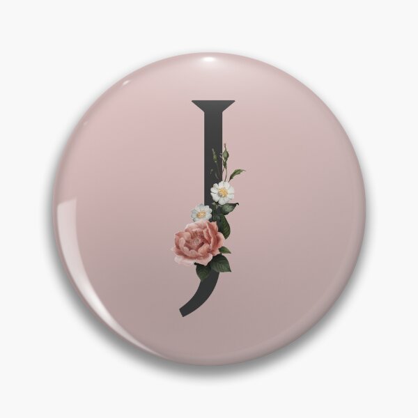 Item preview, Black On Pink Monogram Letter J | Floral Alphabet designed and sold by SerendipityNow.