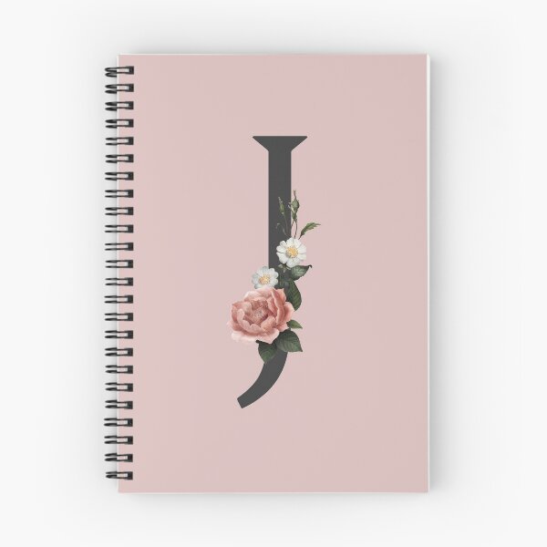 Item preview, Black On Pink Monogram Letter J | Floral Alphabet designed and sold by SerendipityNow.