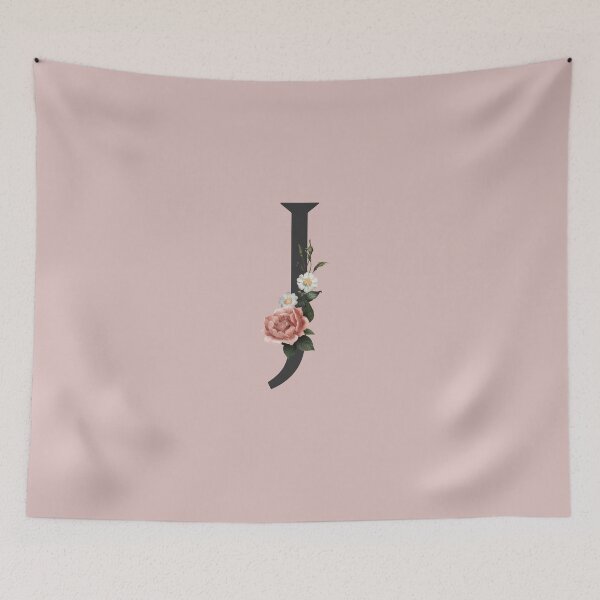 Item preview, Black On Pink Monogram Letter J | Floral Alphabet designed and sold by SerendipityNow.