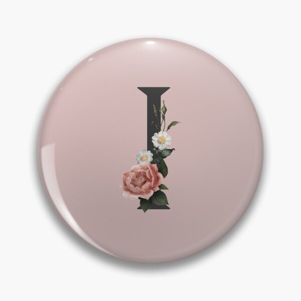 Item preview, Black On Pink Monogram Letter I | Floral Alphabet designed and sold by SerendipityNow.