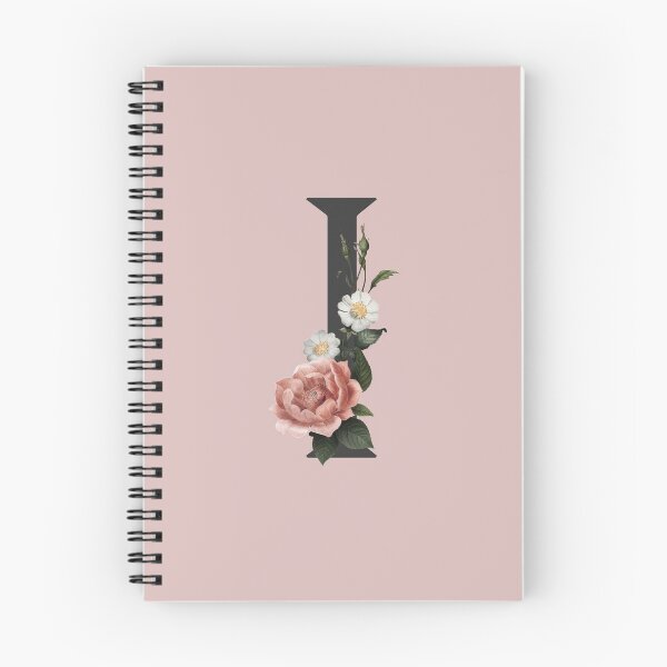 Item preview, Black On Pink Monogram Letter I | Floral Alphabet designed and sold by SerendipityNow.