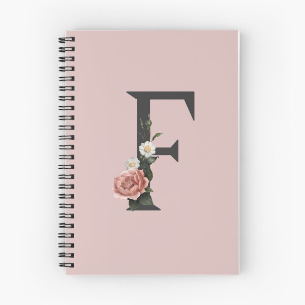 Item preview, Black On Pink Monogram Letter F | Floral Alphabet designed and sold by SerendipityNow.