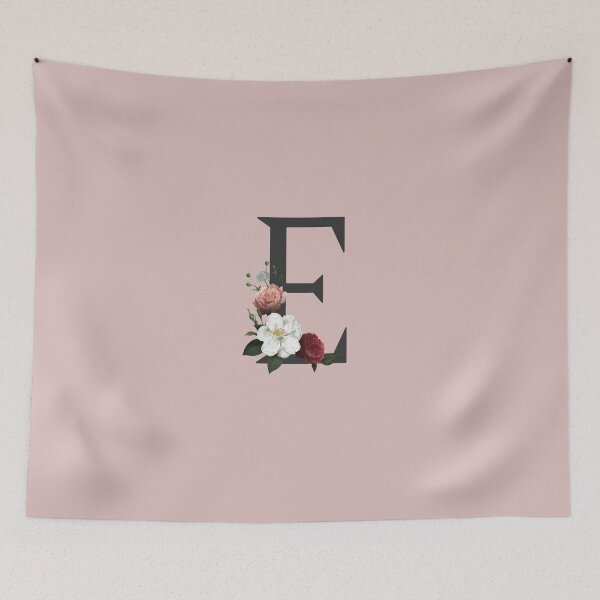 Item preview, Black On Pink Monogram Letter E | Floral Alphabet designed and sold by SerendipityNow.