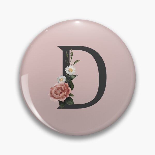 Item preview, Black On Pink Monogram Letter D | Floral Alphabet designed and sold by SerendipityNow.