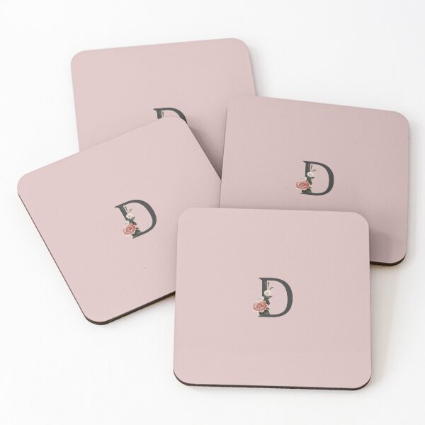 Item preview, Black On Pink Monogram Letter D | Floral Alphabet designed and sold by SerendipityNow.