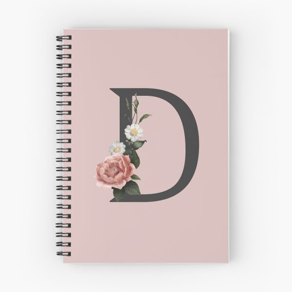 Item preview, Black On Pink Monogram Letter D | Floral Alphabet designed and sold by SerendipityNow.