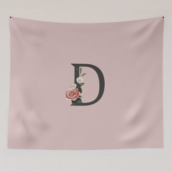 Item preview, Black On Pink Monogram Letter D | Floral Alphabet designed and sold by SerendipityNow.