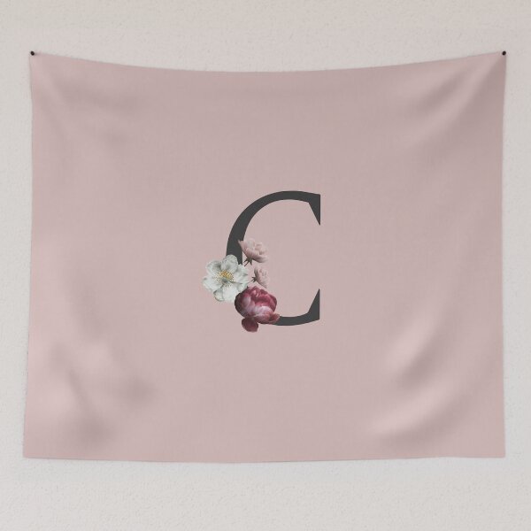 Item preview, Black On Pink Monogram Letter C | Floral Alphabet designed and sold by SerendipityNow.