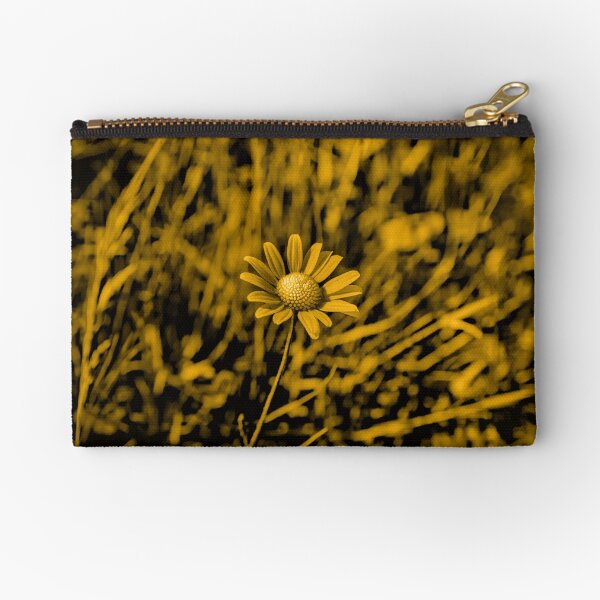 Golden flower, yellow flower and matching background Zipper Pouch