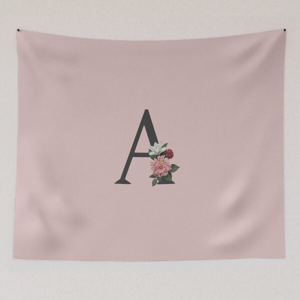 Item preview, Black On Pink Monogram Letter A | Floral Alphabet designed and sold by SerendipityNow.