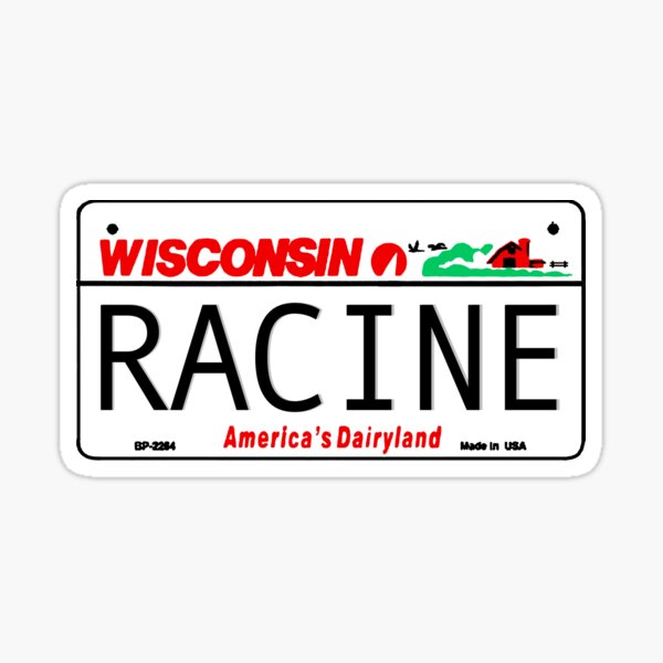 Aperçu de l'œuvre Conception de plaque d'immatriculation Racine Wisconsin créée et vendue par zsonn.