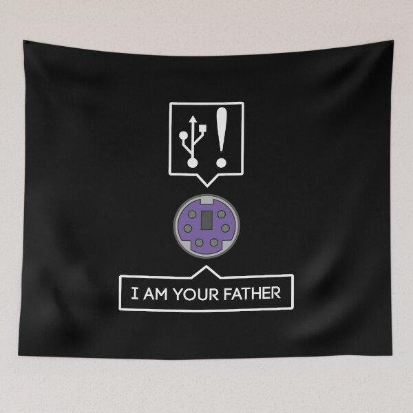 Item preview, USB I am your Father - PS/2 Port - Funny computer nerds and geeks joke gift meme designed and sold by LookFrog.