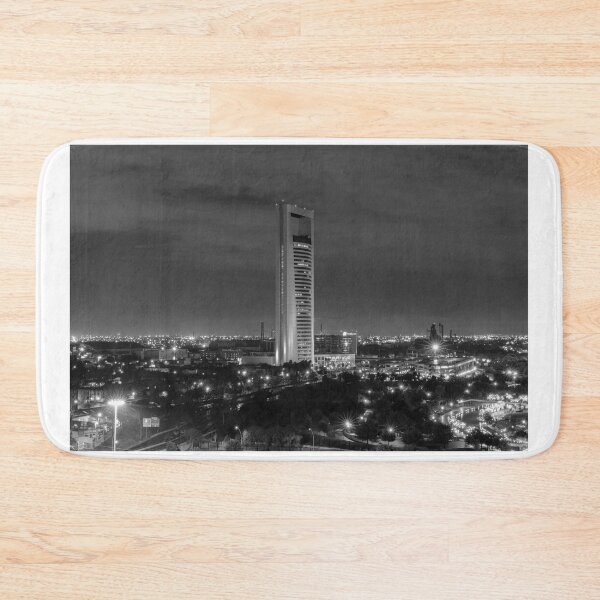 Item preview, The Ciudadana Tower in Monterrey, Mexico at night in black and white designed and sold by Hochmann.