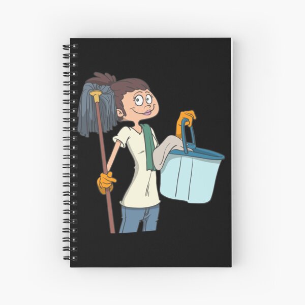 Cleaning lady with mop and bucket Spiral Notebook