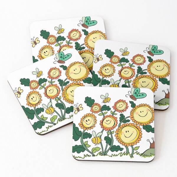 Item preview, Happy Vector Sunflowers, Bees and Snail designed and sold by jamiesoondesign.