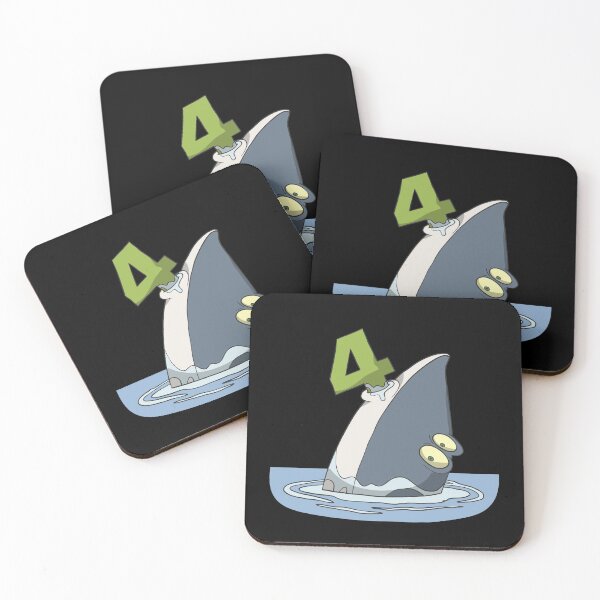 Item preview, Children's 4th birthday present with cute shark designed and sold by Monkey Ful.
