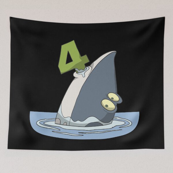 Item preview, Children's 4th birthday present with cute shark designed and sold by Monkey Ful.
