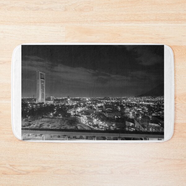 Item preview, Monterrey, Mexico panorama at night in black and white designed and sold by Hochmann.
