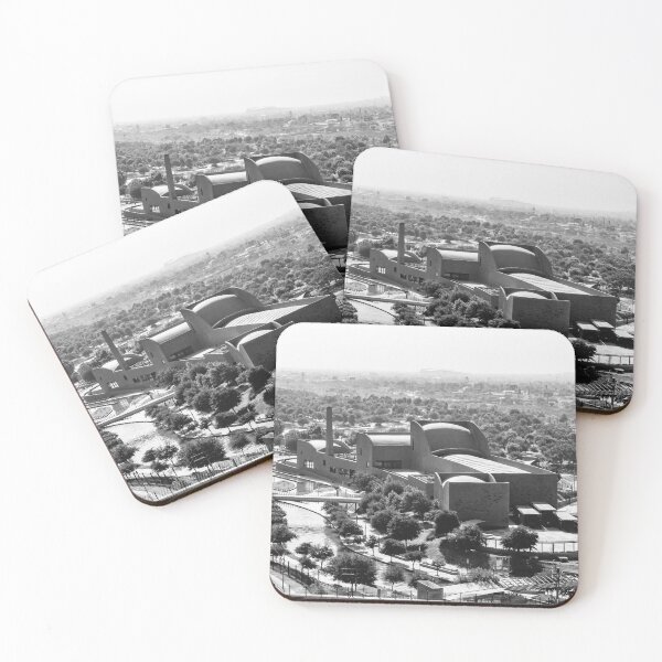 Item preview, A panoramic view of the River Walk and Mexican Baseball Hall of Fame in black and white - Monterrey, Mexico designed and sold by Hochmann.