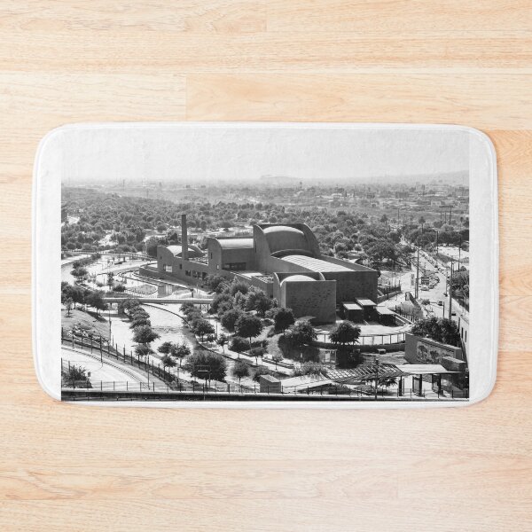 Item preview, A panoramic view of the River Walk and Mexican Baseball Hall of Fame in black and white - Monterrey, Mexico designed and sold by Hochmann.