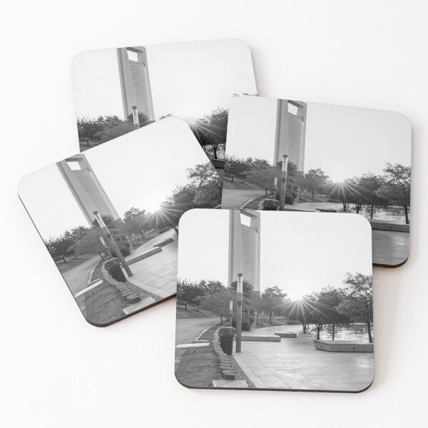 Item preview, The River Walk at Dawn in Monterrey, Mexico in black and white designed and sold by Hochmann.