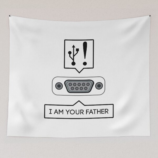 Artikelvorschau, USB, ich bin dein Vater – Serieller Anschluss – Lustiges Witz-Geschenk-Meme für Computerfreaks und Geeks – Schwarz entworfen und verkauft von LookFrog.