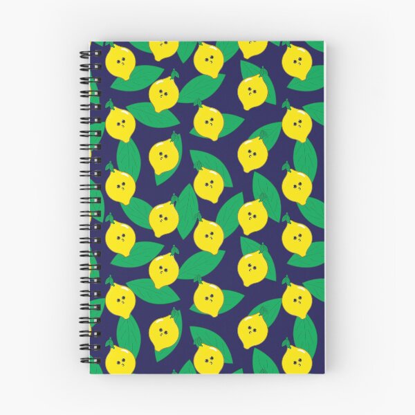 Aperçu de l'œuvre Adorable motif citron - motif fruité - bleu foncé créée et vendue par PattyTheGecko.
