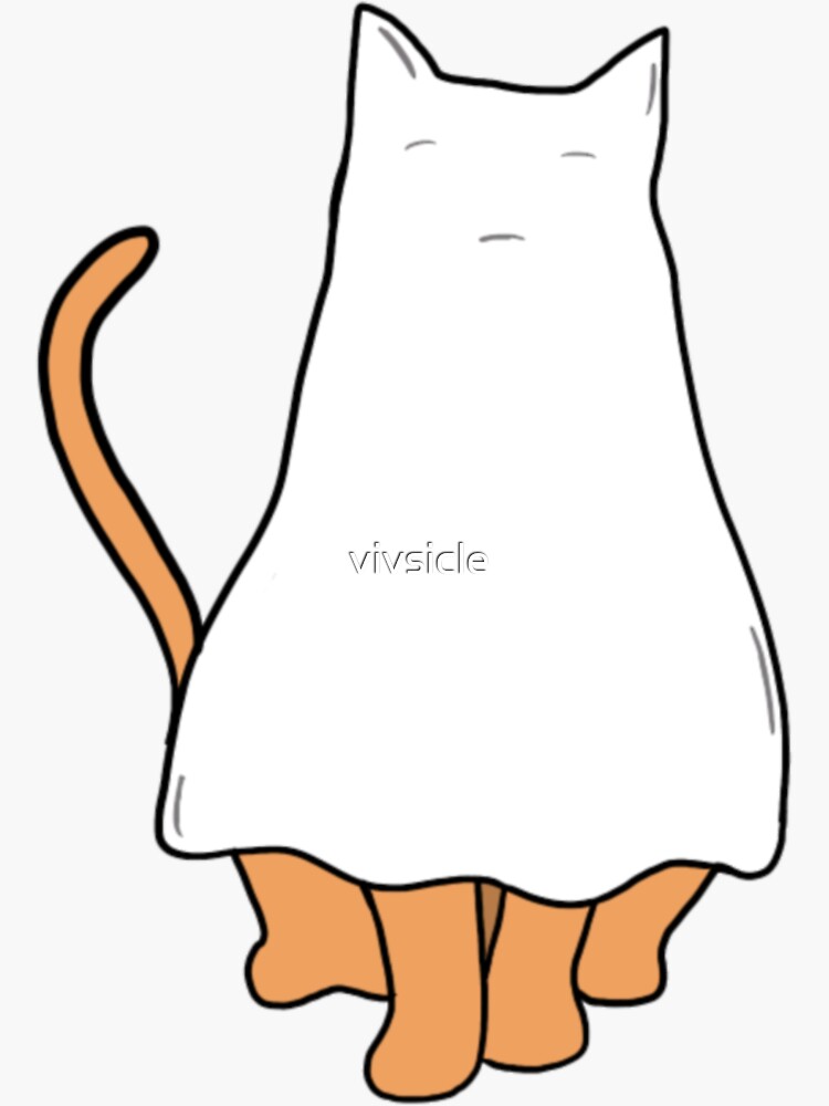 "Ghost Cat" Sticker by vivsicle | Redbubble