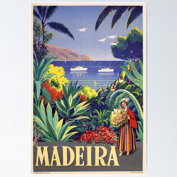 Item preview, Madeira retro poster designed and sold by CorasPosters.
