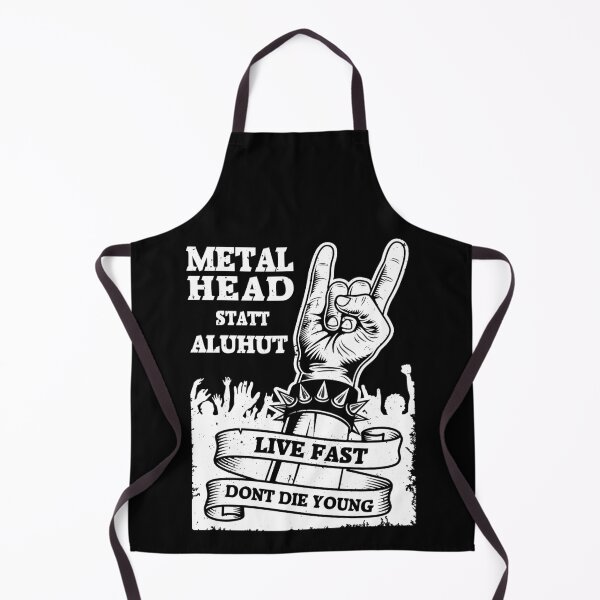 Item preview, Metalhead instead of aluminum hat - heavy metal & rocker French fries fork - hard rock satire saying designed and sold by Lenny Stahl.