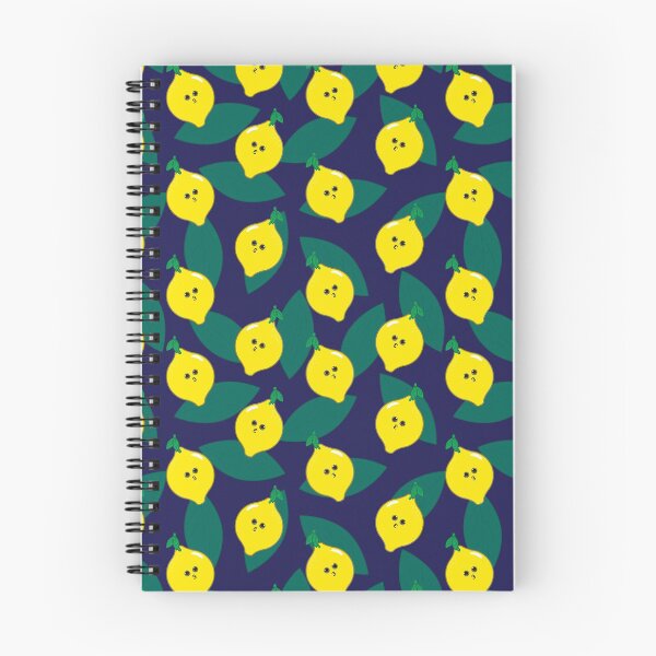Aperçu de l'œuvre Adorable motif citron - motif fruité - bleu foncé créée et vendue par PattyTheGecko.