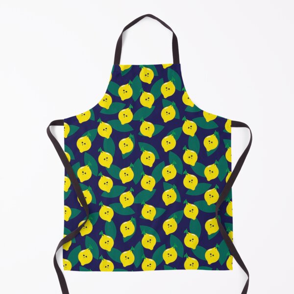 Aperçu de l'œuvre Adorable motif citron - motif fruité - bleu foncé créée et vendue par PattyTheGecko.