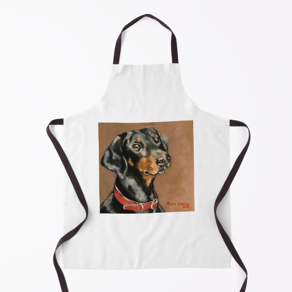 Item preview, Doberman Pinscher. Oil on canvas 10x10” designed and sold by Elizabeth Moore Golding.