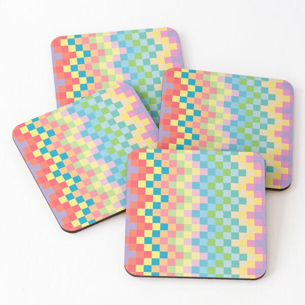 Item preview, pastel pattern - squares - pixel designed and sold by greatnorris.