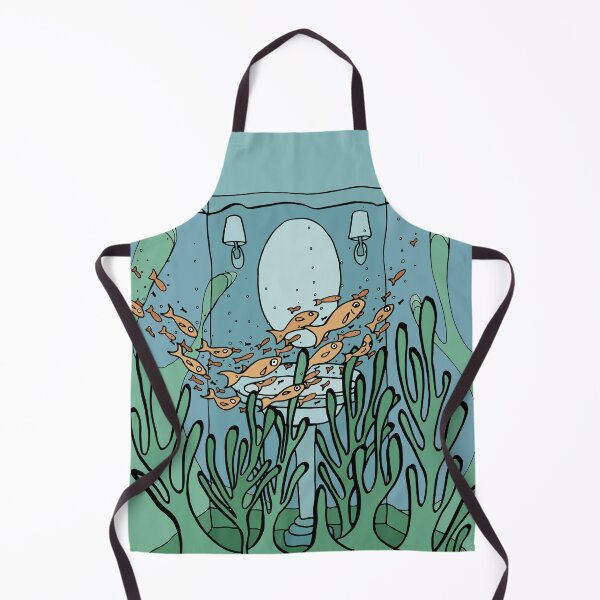 Item preview, Fish Swim Through An Underwater Bathroom designed and sold by Otter-Grotto.