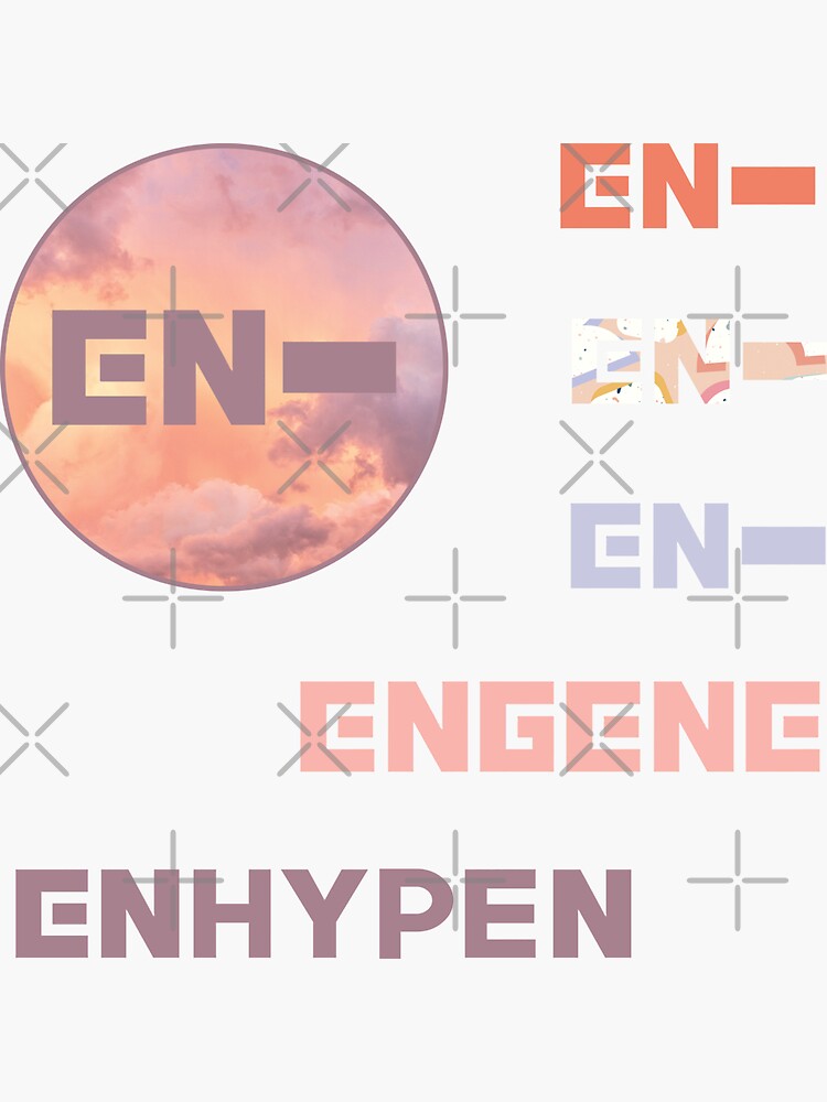 "ENHYPEN ENGENE Cute Fandom Name Pack Sunset PINK" Sticker for Sale by