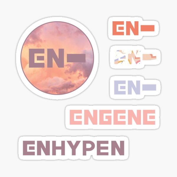 enhypen engene cute fandom name pack sunset pink sticker by sugarsaint redbubble