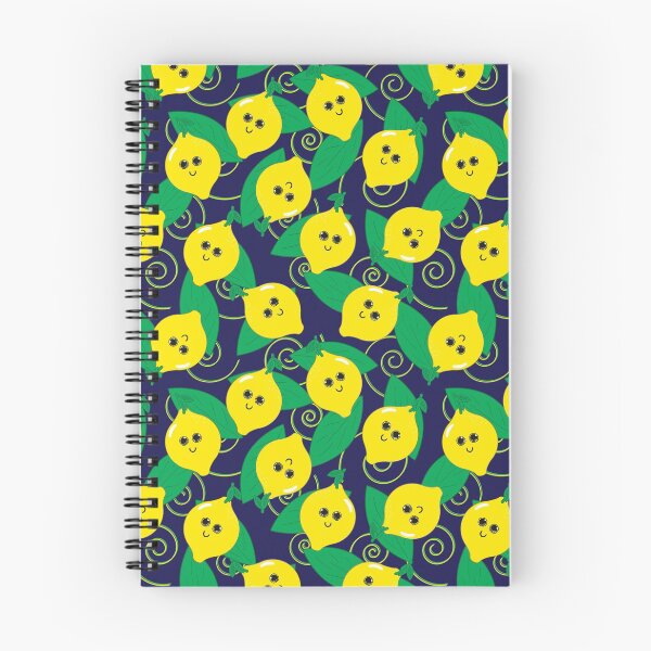 Aperçu de l'œuvre Adorable motif citron - motif fruité - bleu foncé créée et vendue par PattyTheGecko.