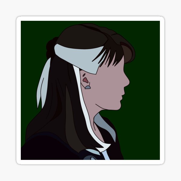 Narcissa Malfoy Drawing with Green Background Sticker